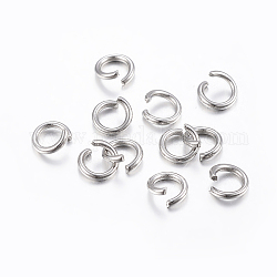 304 Stainless Steel Open Jump Rings, Stainless Steel Color, 6x0.6mm, 22 Gauge