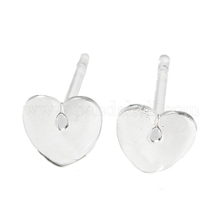 Accessoires de clous d'oreilles en résine, cœur, clair, 6x5.5mm, pin: 0.8 mm