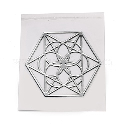 Самоклеющиеся латунные наклейки, наклейки для скрапбукинга, для поделок из эпоксидной смолы, шестиугольник, платина, 2.7x3.05x0.05 см