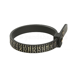 Medidor de anillos, medida estadounidense oficial de los dedos, cinturón de medición de calibre de dedo para hombres y mujeres, negro, 11.5x0.5x0.15 cm