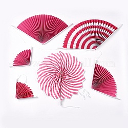 Fan de roue de papier de soie coloré artisanat, pour la décoration de mariage de fête d'anniversaire, couleur mixte, 18~40 cm, 6 pièces / kit