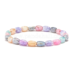 Couleur bonbon imitation pierres précieuses perles de verre en forme de larme bracelet extensible pour femme, colorées, diamètre intérieur: 2-1/8 pouce (5.3 cm)