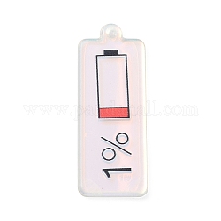 Pendentifs acryliques, rectangle, rouge, 43x15.5x2.5mm, Trou: 1.2mm