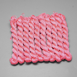 Braided Polyester Cords, Light Coral, 1mm, about 28.43 yards(26m)/bundle, 10 bundles/bag
