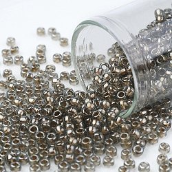 Toho perline rotonde, perline giapponesi, (993) diamante nero foderato in oro, 8/0, 3mm, Foro: 1 mm, circa 222pcs/10g