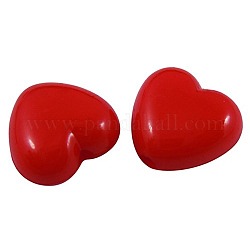 Rotes Herz Acryl-Perlen, ideal für Muttertagsgeschenke machen, Größe: ca. 10 mm lang, 11 mm breit, 6 mm dick, Bohrung: 2 mm