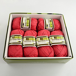 Мягкие детские нити, с бамбукового волокна и шелка, Индийская красная, 1 мм, около 50 г / рулон, 6 рулонов / коробке