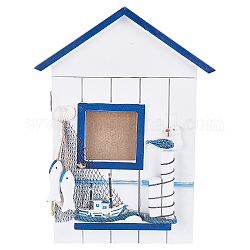 Caja de llaves de casa mediterránea de madera pandahall elite, colorido, 22x30 cm