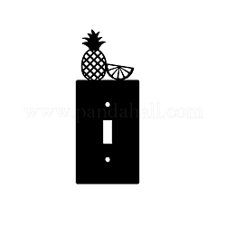Железная крышка розетки выключателя света, украшение металлических переключателей, с винтами, прямоугольник с ананасом, чёрные, 169x69 мм