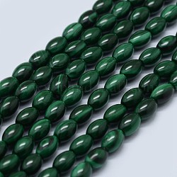 Chapelets de perles en malachite naturelle, ovale, 6x4mm, Trou: 0.8mm, Environ 64 pcs/chapelet, 15.7 pouce (40 cm)