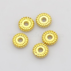 Placcatura disco in lega di zinco distanziatore perline, oro, 7x2mm, Foro: 1.5 mm