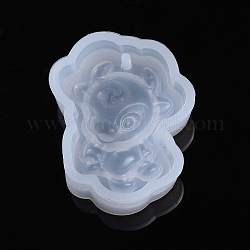Moldes de silicona colgante del zodiaco chino, moldes de resina, para resina uv, fabricación de joyas de resina epoxi, ganado, 29x24x11mm, tamaño interno: 26x21 mm
