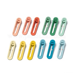 Spray Painted Alloy Alligator Hair Clips Set, Matte Style, Oval, Mixed Color, 60x18x11.5mm, 3pcs/card, 4cards/set, 12pcs/set