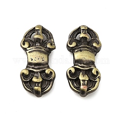 Tibetan Style Rack Plating Brass Connector Charms, Long-Lasting Plated, Flower, Antique Bronze, 15.5x8x4mm, Hole: 2.8mm