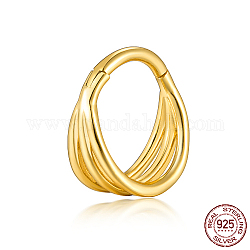 925 Creolen aus Sterlingsilber mit drei Ringen für Damen, golden, 5 mm