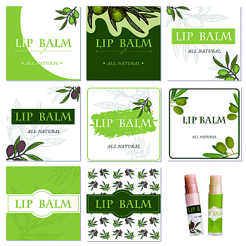CRASPIRE 80PCS Labels for Lip Balm Tubes Olive Theme Natural Lip Balm Labels Stickers 100% Natural Design Self-adhesive Stickers for Lip Balm Containers Cosmetics Lipsticks(5cm/2inch) DIY-CP0007-95L