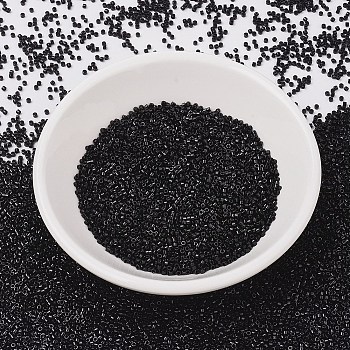 Cuentas de miyuki delica, cilindro, Abalorios de la semilla japonés, 11/0, (db0010) negro opaco, 1.3x1.6mm, agujero: 0.8 mm, aproximamente 2000 unidades / 10 g