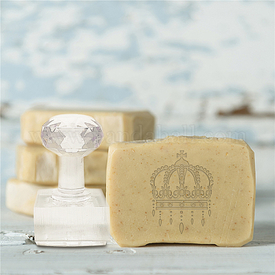 Shop CRASPIRE Handmade Soap Stamp Crown Acrylic Soap Stamp with