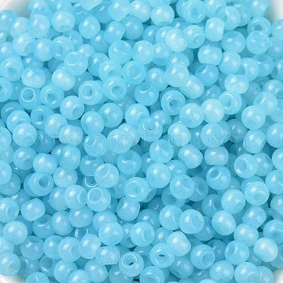 6/0 perles de rocaille en verre imitation jade&nbsp;SEED-T006-04A-08-1