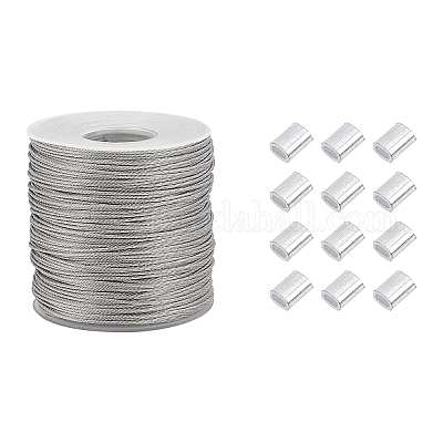 Wholesale PandaHall 328 Feet/109 Yards 1mm Heavy Duty Picture Hanging Wire  