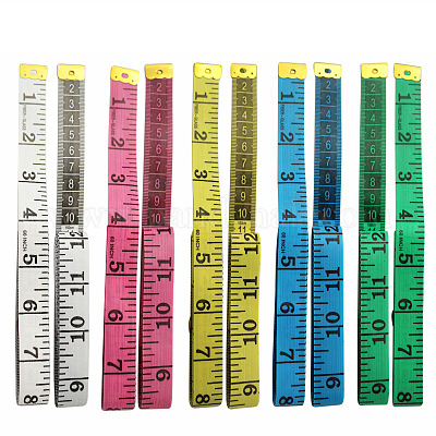 TopHomer - Set Da 2 Metro A Nastro Morbido Per Corpo, Cucito E Sarta, 152 Cm (Doppia Scala Cm/pollici), Giallo E Bianco