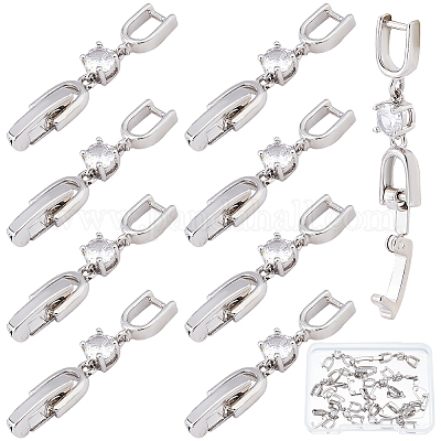 5x Bracelet Extender Clasp Fold Over Necklace Extenders Crystal