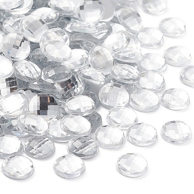 Cabochons en acrylique avec strass &nbsp;GACR-R002-8mm-08-1