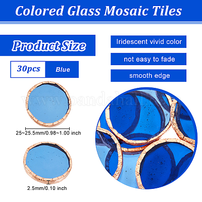 Wholesale OLYCRAFT 30pcs Glass Mosaic Tiles 1 Inch Mosaic Glass Pieces with  Rose Gold Brass Edge Crystal Mosaic Tile Hangings Ornament Tile for DIY  Mosaic Art Crafts Home Decoration - Blue 