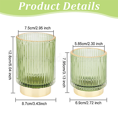 Wholesale OLYCRAFT 2PCS 2 Size Glass Makeup Brush Holders Makeup Brush Holder  Organizer Yellow Green Glass Brushes Storage Holder Brush Cup Pen Pencil  Holder for Makeup Crafts Bathroom Lipsticks Dresser 