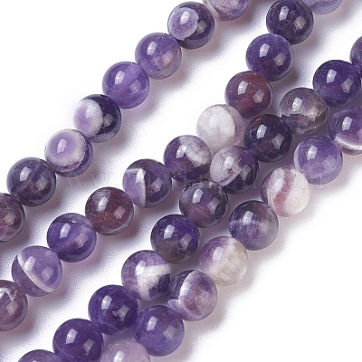 Natürliche Chevron-Amethyst-Perlenstränge&nbsp;G-I222-8mm-01-1