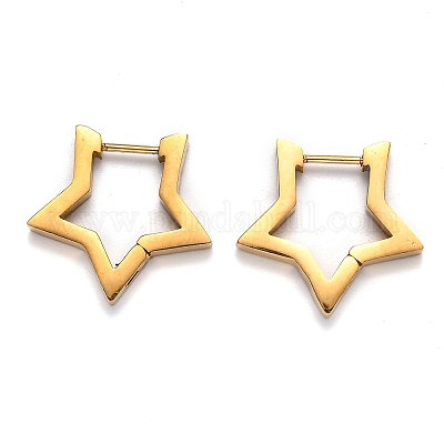 Lot Boucles D'oreilles Acier Inoxydable Doré étoile Créole Earcuff - Neuf Avec étiquettes