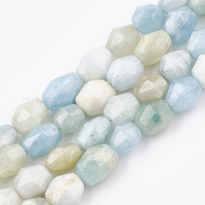 SKU#18715 CLOSEOUT SALE Full Hank of 12-21mm Aquamarine Faceted Nuggets Natural Gemstone Beads Total 7 Strands of 14 Inches