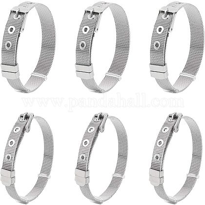 アクセサリー作り用 Nbeads6個のステンレス鋼のブレスレット スライドチャーム用スライドリストバンドメタルブレスレット Diyブレスレット製造用品 を購入 Selected Pandahall Com Jp