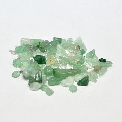 Natural Green Aventurine Chip Beads G-O103-02-1
