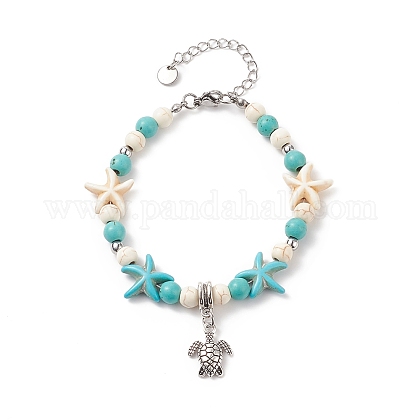 Kit De Cuentas De Playa Con Forma De Tortuga - 220 Piezas, Aleación De Plata Y Piedra, Estilo Hawaiano, Para Pulseras Y Collares DIY