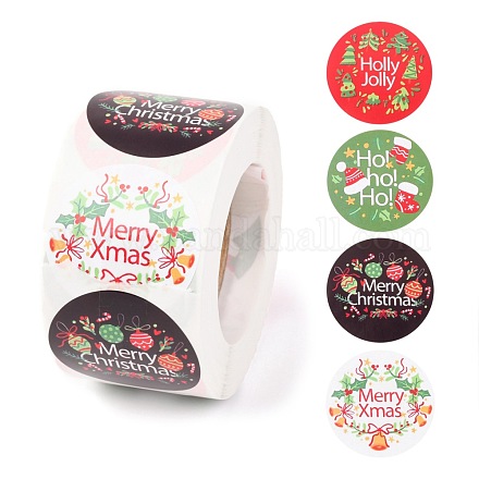 4 estilos de pegatinas de papel con temática navideña X-DIY-L051-006B-1