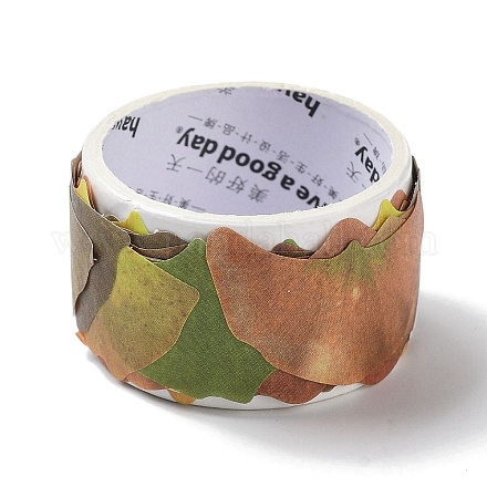 Aufkleberrollen aus Papier mit gefallenen Blättern DIY-C080-01A-1
