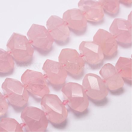 Natural rosa de hilos de abalorios de cuarzo G-H038-28-1