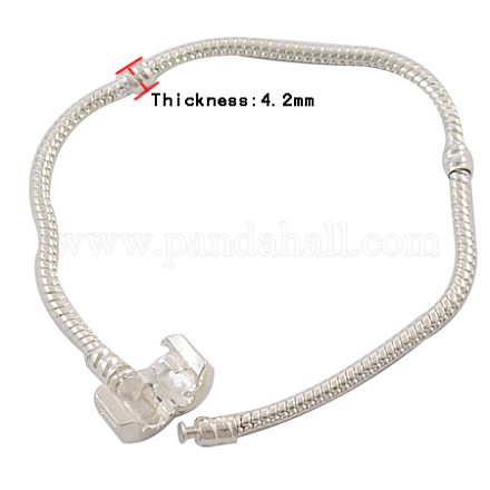 Brass European Style Bracelets X-PPJ013Y-S-1