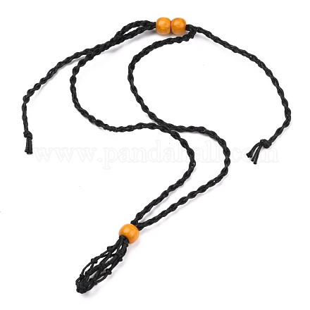 Fabricación de collar de bolsa de macramé de cordón encerado trenzado ajustable NJEW-I243-A06-1