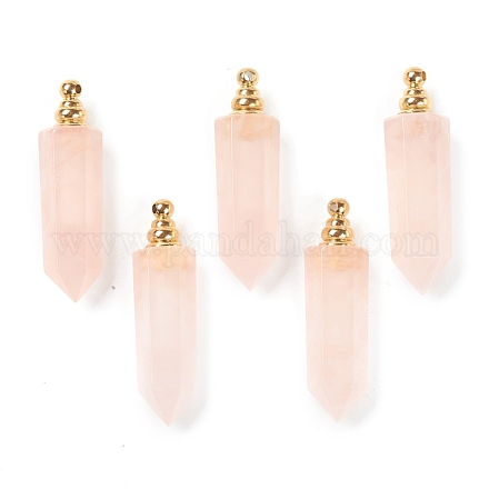 Facetas colgantes de cuarzo natural rosa G-H252-F06-1
