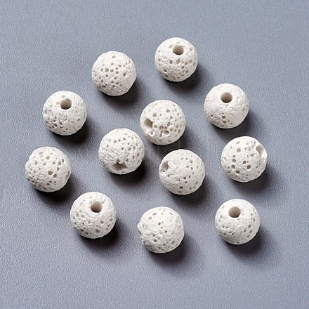 Perles de pierre de lave naturelle non cirées X-G-F325-8mm-A14-1