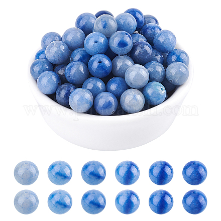 ARRICRAFT Natural Blue Aventurine Round Beads Strands G-AR0002-45-1