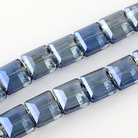 Electroplate Faceted Transparent Glass Beads Strands EGLA-S087-05-1