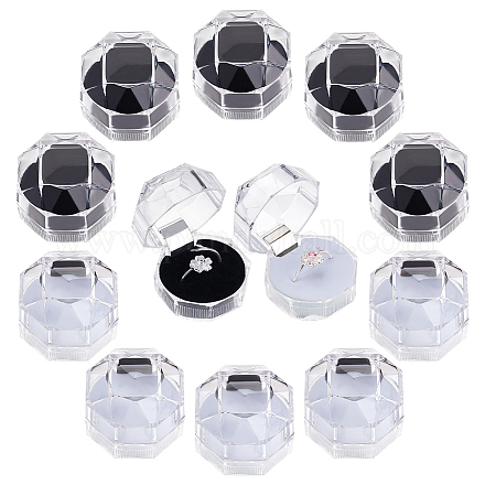 CHGCRAFT 40Pcs 2Colors Transparent Plastic Ring Boxes Crystal Earrings Jewelry Storage Boxes with Foam for Storing Rings Jewelry Earrings Wedding Proposal Valentine's Day CON-CA0001-019-1