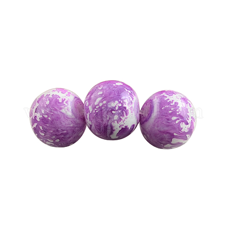 Hilos de perlas de vidrio redondas pintadas para hornear DGLA-S084-6mm-54-1