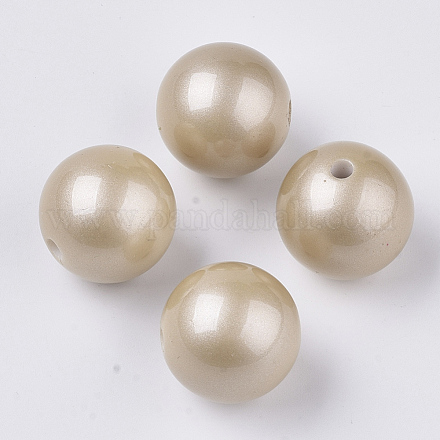 Opaque Spray Painted Acrylic Beads MACR-T035-011D-1