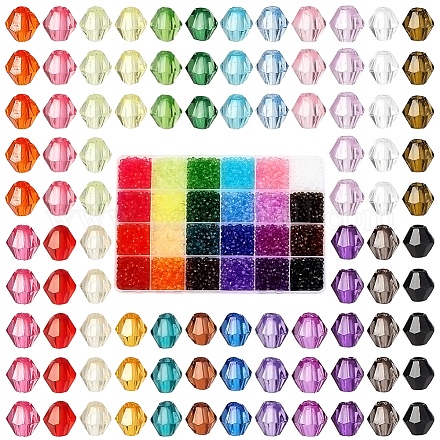 Pandahall elite 6240pcs 24 couleurs perles acryliques transparentes TACR-PH0001-58-1
