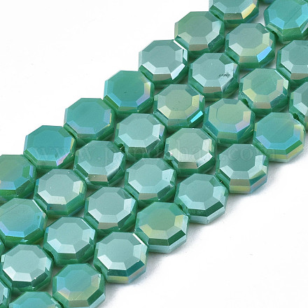 Electroplate opaco colore solido perle di vetro fili EGLA-N002-27-A02-1