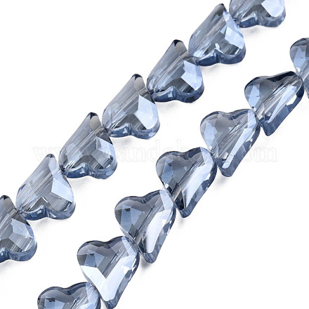 Chapelets de perles en verre transparent électrolytique EGLA-N002-44-09-1